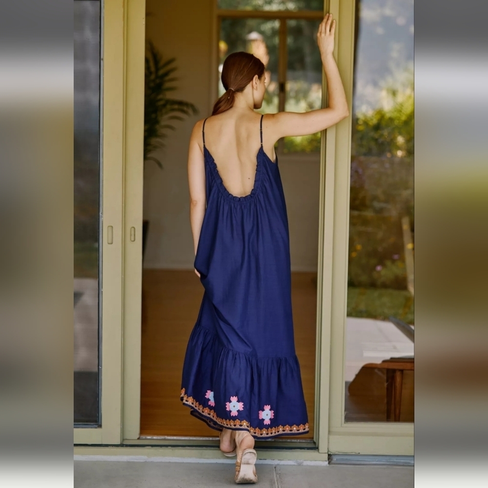 NEW! Anthropologie The Malika Embroidered Dress, Size Medium - Picture 3 of 9